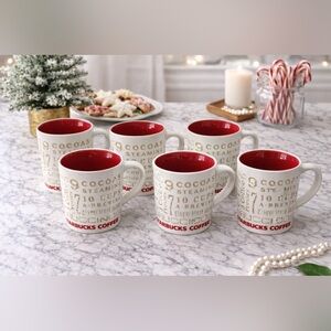 Set of 6 – “12 Days of Starbucks” 14 oz Coffee Mugs (2008 Holiday Edition)
